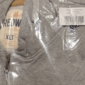Redwood Light Gray Zip-Up Sweater- XLT